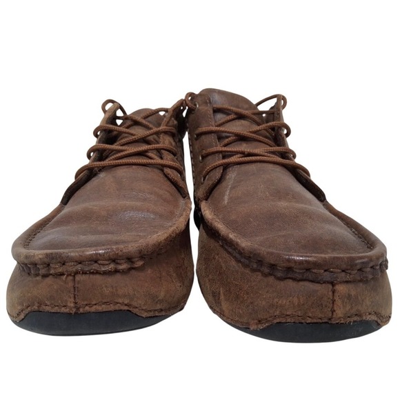 Roper Mens Brown Leather‎ Lace Up Chukka Moccasin Round Toe Chukka Boots 11.5